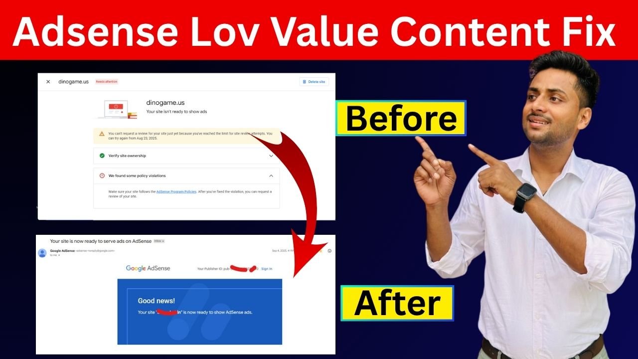 AdSense Low Value Content Fix 2025 – Step-by-Step Approval Guide